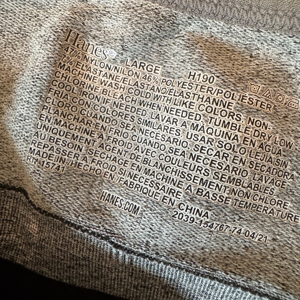 🟡 Hanes Light Gray Sports Bra Size Large - Picture 3 of 3
